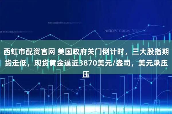 西虹市配资官网 美国政府关门倒计时，三大股指期货走低，现货黄金逼近3870美元/盎司，美元承压